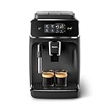 PHILIPS Serie 2200 Kaffeevollautomat – Klassischer Milchaufschäumer, Intuitives Touchdisplay,...